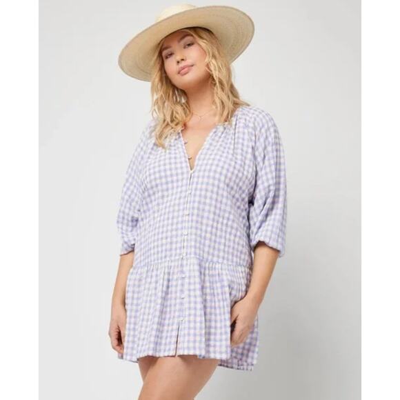 NWT L*Space Vida Dress – Park Slope Gingham – Women’s Small **WITH FLAW** - Picture 2 of 10